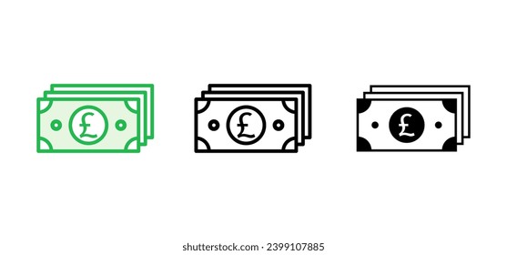 Juego de iconos de dinero. Icono del vector de dinero. 