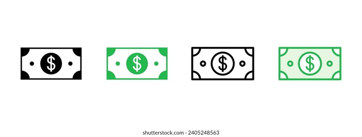 Money icon set. Money vector icon. 
