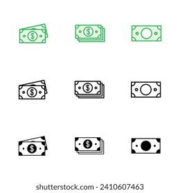 Money icon set. Money vector icon. 