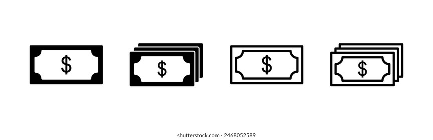 Money icon set. Money vector icon. 