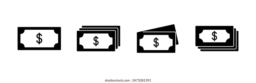 Money icon set. Money vector icon. 