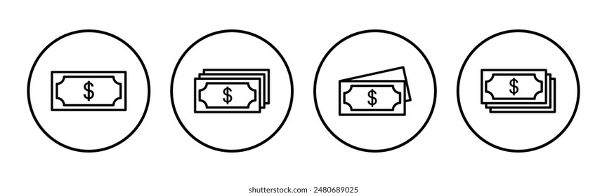 Geld-Icon-Set. Symbol für Geld-Vektorgrafik. 