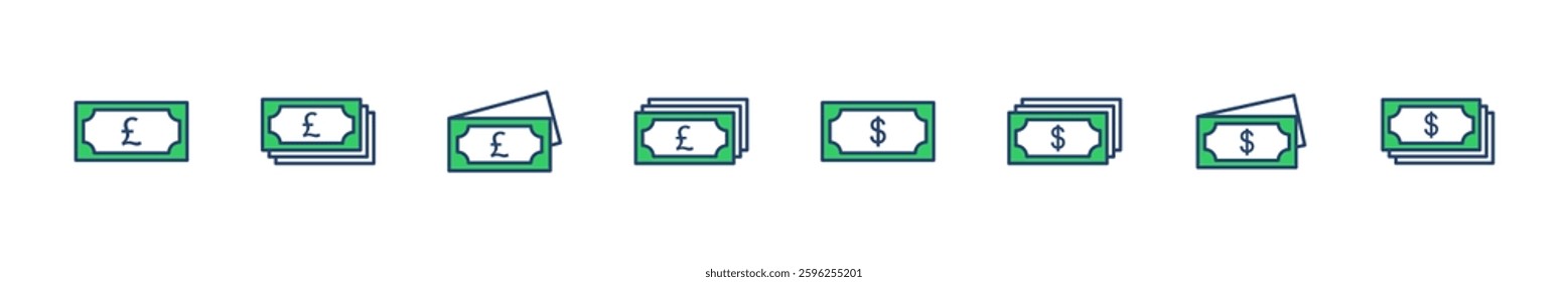 Money icon set. Money vector icon. 