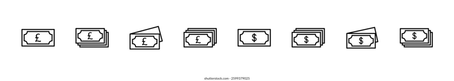 Money icon set. Money vector icon. 
