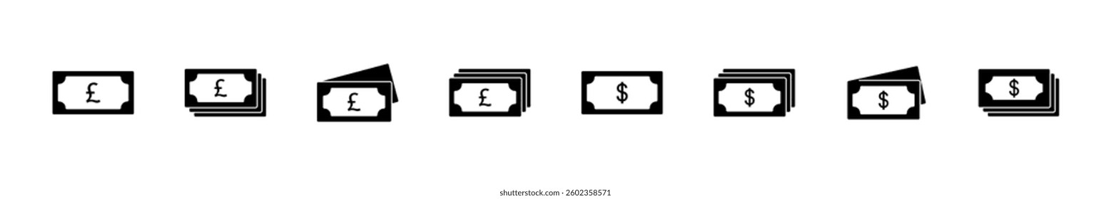 Money icon set. Money vector icon. 