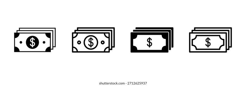 Conjunto de ícones Money. Ícone do vetor de dinheiro. 