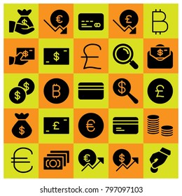 Money icon set vector. coin, pound sterling, money and donate