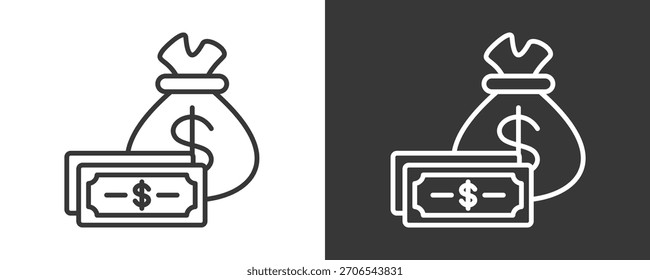 Money Icon Set Vector Collection Isolated In Black And White