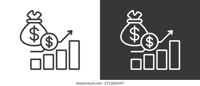 Money Icon Set Vetor Collection Isolado Em Preto E Branco