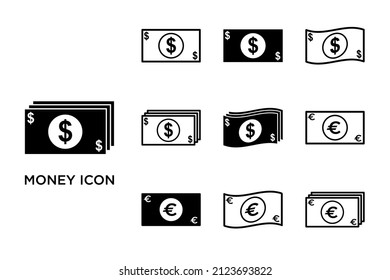money icon set vector design template simple and clean