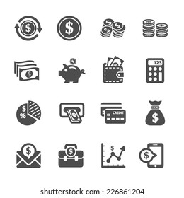money icon set, vector eps10