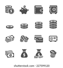 money icon set, vector eps10 