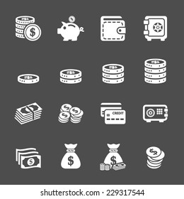 money icon set, vector eps10.