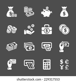 money icon set, vector eps10.