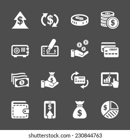 money icon set, vector eps10.