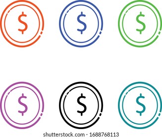 Archivo vectorial del conjunto de iconos de dinero.