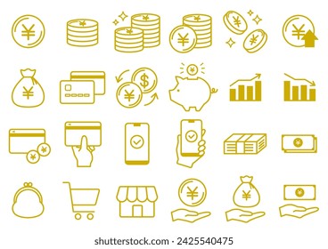 Money icon set vector illustration