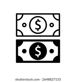 Conjunto de iconos de dinero. Ilustración vectorial.
