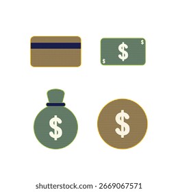 Conjunto de iconos de dinero Ilustración vectorial