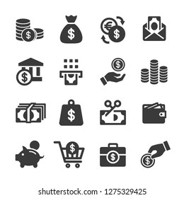money icon set vector image