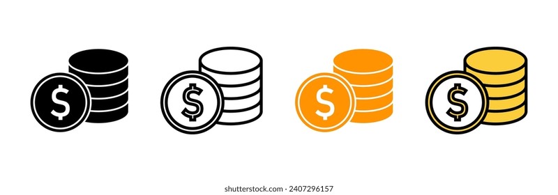 Money icon set vector. Money sign and symbol