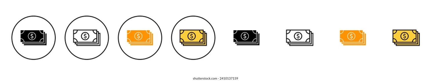 Money icon set vector. Money sign and symbol