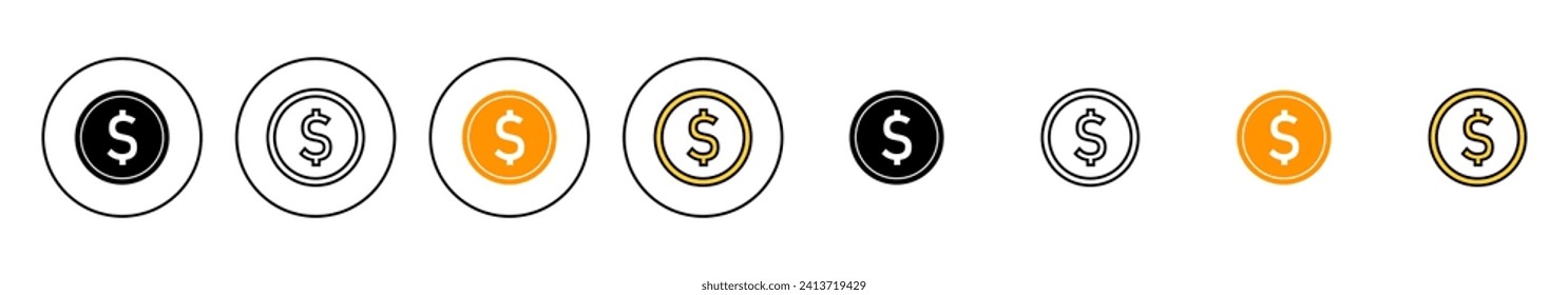 Money icon set vector. Money sign and symbol