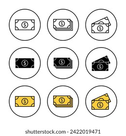 Money icon set vector. Money sign and symbol