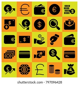 Money icon set vector. money, wallet, credit card and coin