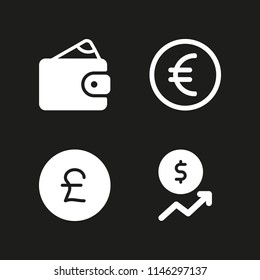 money icon set with wallet, coin and dollar vector icons for web and graphic design