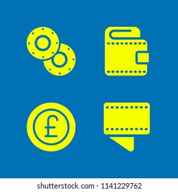 money icon set. With wallet, wallet and pound sterling  vector icons for graphic design and web