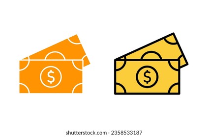 Juego de iconos de dinero para aplicaciones web y móviles. Signo y símbolo de dinero