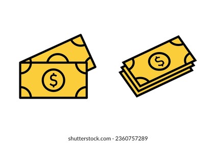 Money icon set for web and mobile app. Money sign and symbol