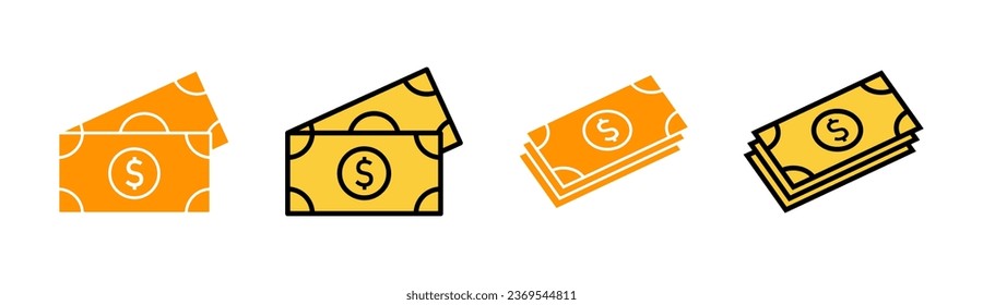 Money icon set for web and mobile app. Money sign and symbol
