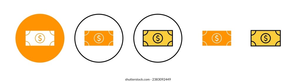 Money icon set for web and mobile app. Money sign and symbol
