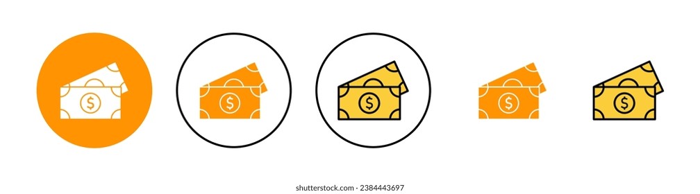 Money icon set for web and mobile app. Money sign and symbol