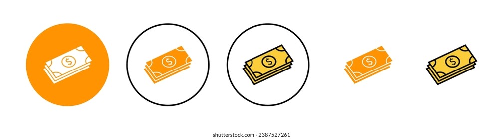 Juego de iconos de dinero para aplicaciones web y móviles. Signo y símbolo de dinero