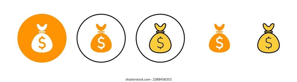 Money icon set for web and mobile app. Money sign and symbol
