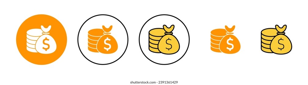 Money icon set for web and mobile app. Money sign and symbol
