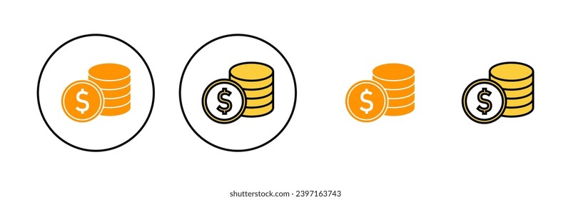 Money icon set for web and mobile app. Money sign and symbol