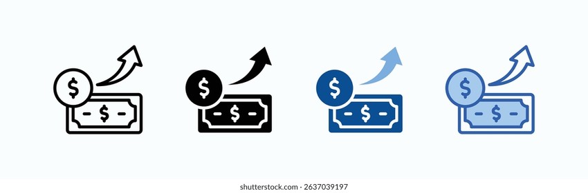 Money Icon Sheet Multiple Style Collection Isolated Vector