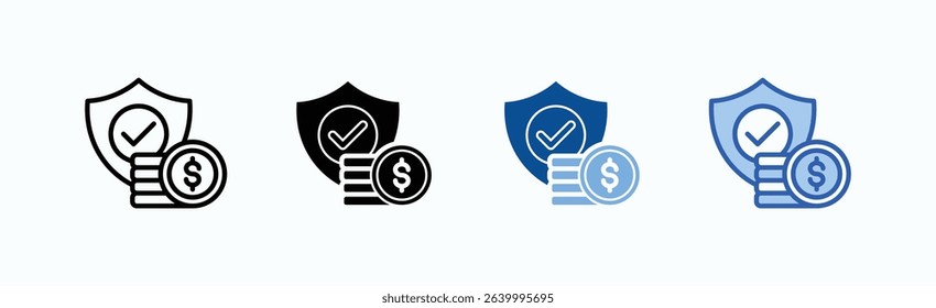 Money icon sheet multiple style collection isolated vector