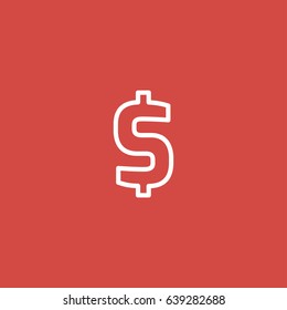 money icon. sign design. red background