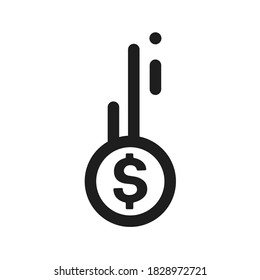Icono de dinero diseño simple Aislado en fondo blanco.