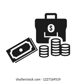 Money icon. Simple illustration of money vector icon for web design isolated on white background