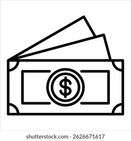Money Icon. Simple Vector Outline Illustration