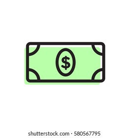Money icon. Simple vector sign. Dollar.