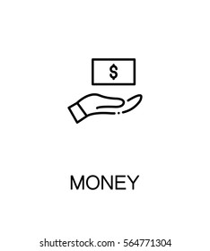 Money icon. Single high quality outline symbol for web design or mobile app. Thin line sign for design logo. Black outline pictogram on white background