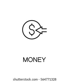 Money icon. Single high quality outline symbol for web design or mobile app. Thin line sign for design logo. Black outline pictogram on white background