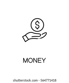 Money icon. Single high quality outline symbol for web design or mobile app. Thin line sign for design logo. Black outline pictogram on white background